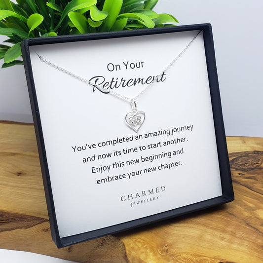 Retirement Gift Infinity Knot Necklace in Sterling Silver 925 | Personalised Jewellery