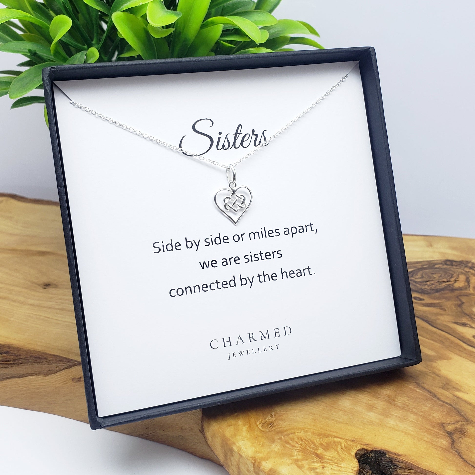 Sister Infinity Knot Necklace in Sterling Silver 925 | Personalised Gift