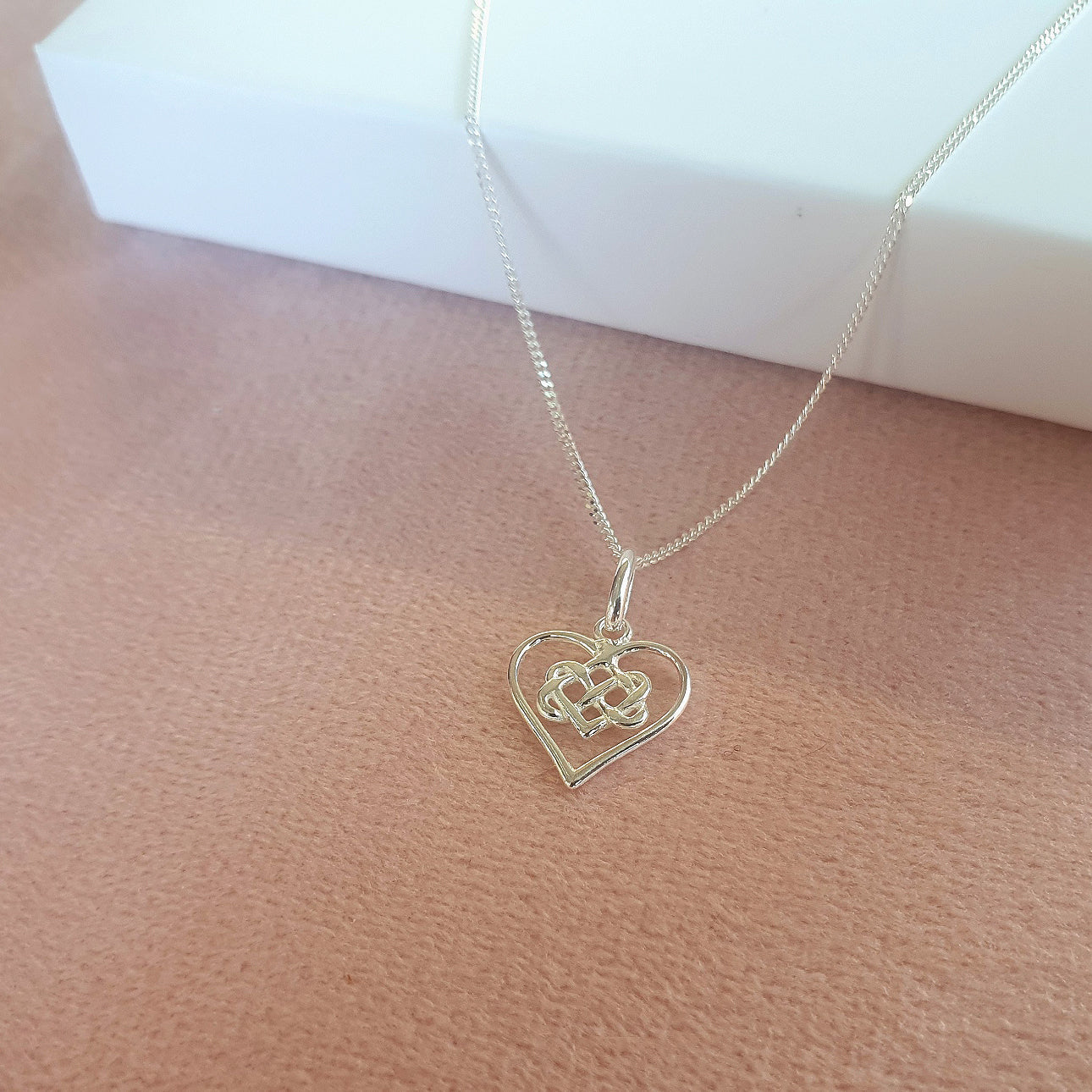 Retirement Gift, Infinity Knot Necklace in Sterling Silver 925