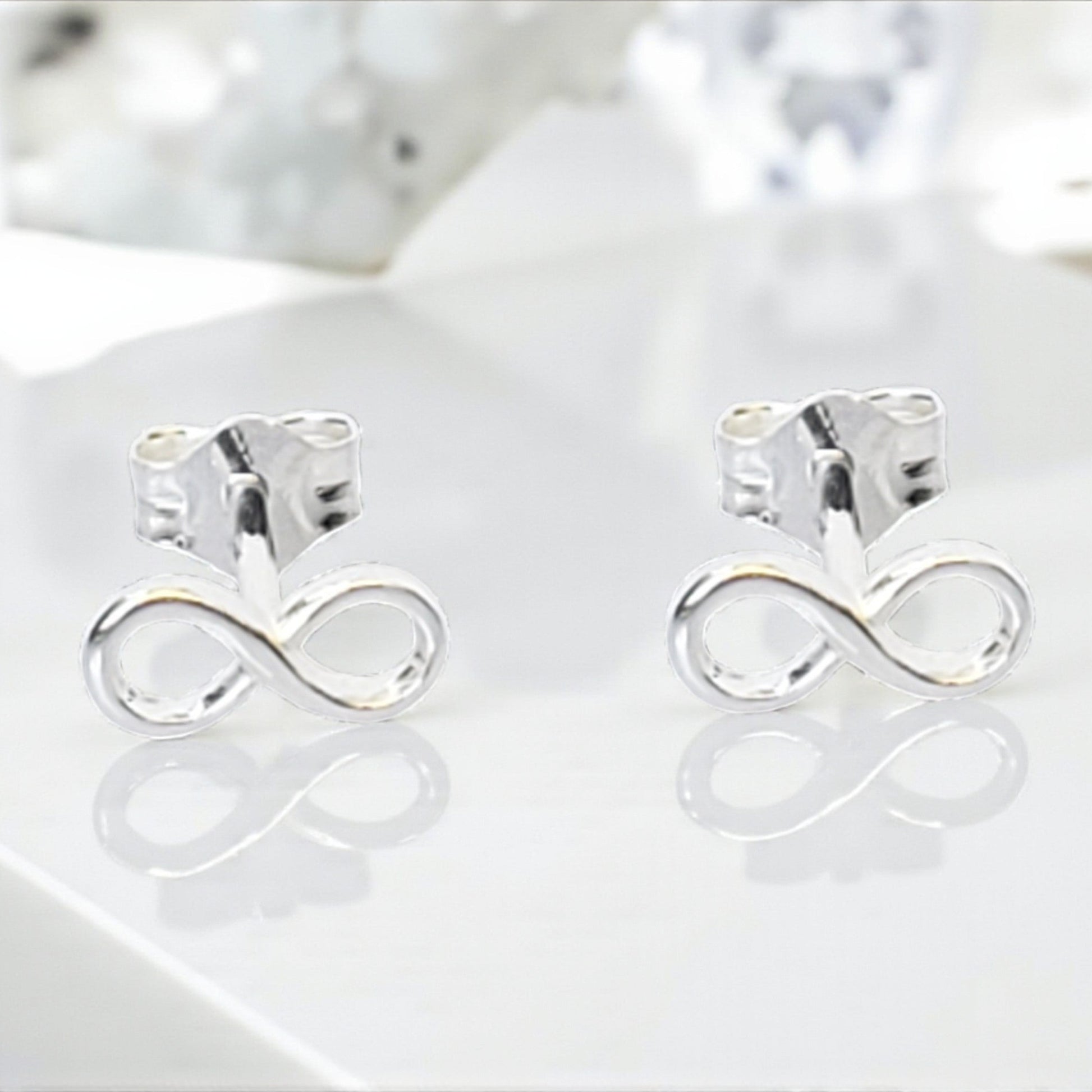 Sterling Silver Infinity Stud Earrings | Infinity Symbol Jewellery