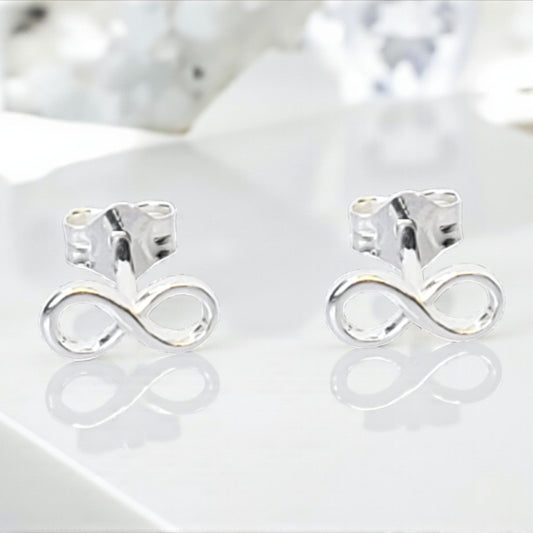 Sterling Silver Infinity Stud Earrings | Infinity Symbol Jewellery