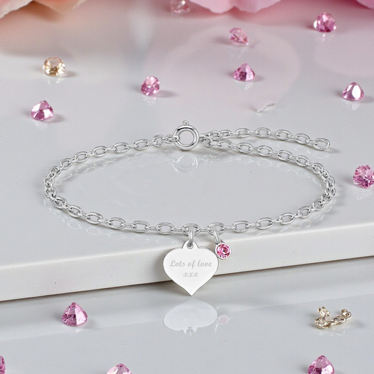 Mother of the Groom Engraved Bracelet with Birthstone – Sterling Silver 925 | Personalised Jewellery Gift