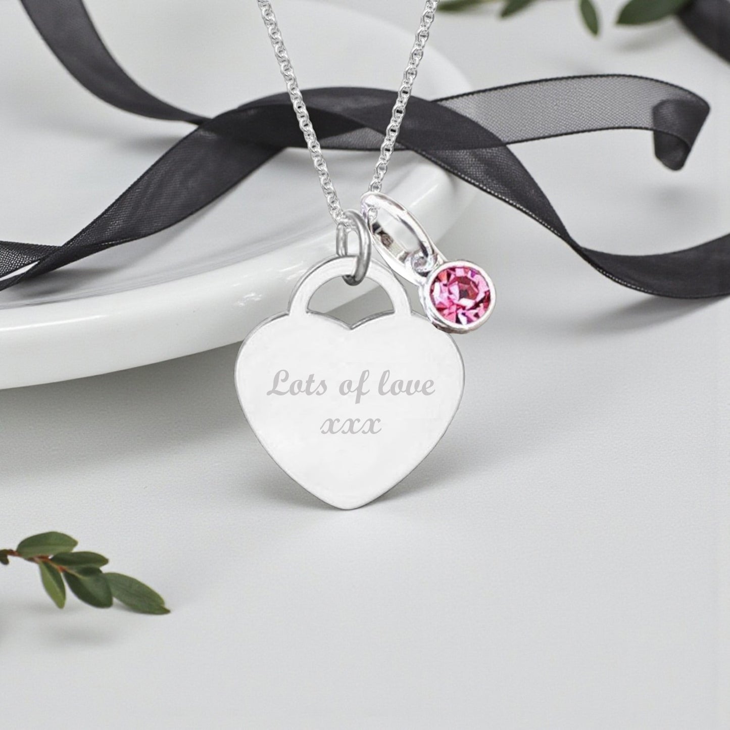 Engraved Name Heart Necklace | Sterling Silver 925 | Personalised Jewellery