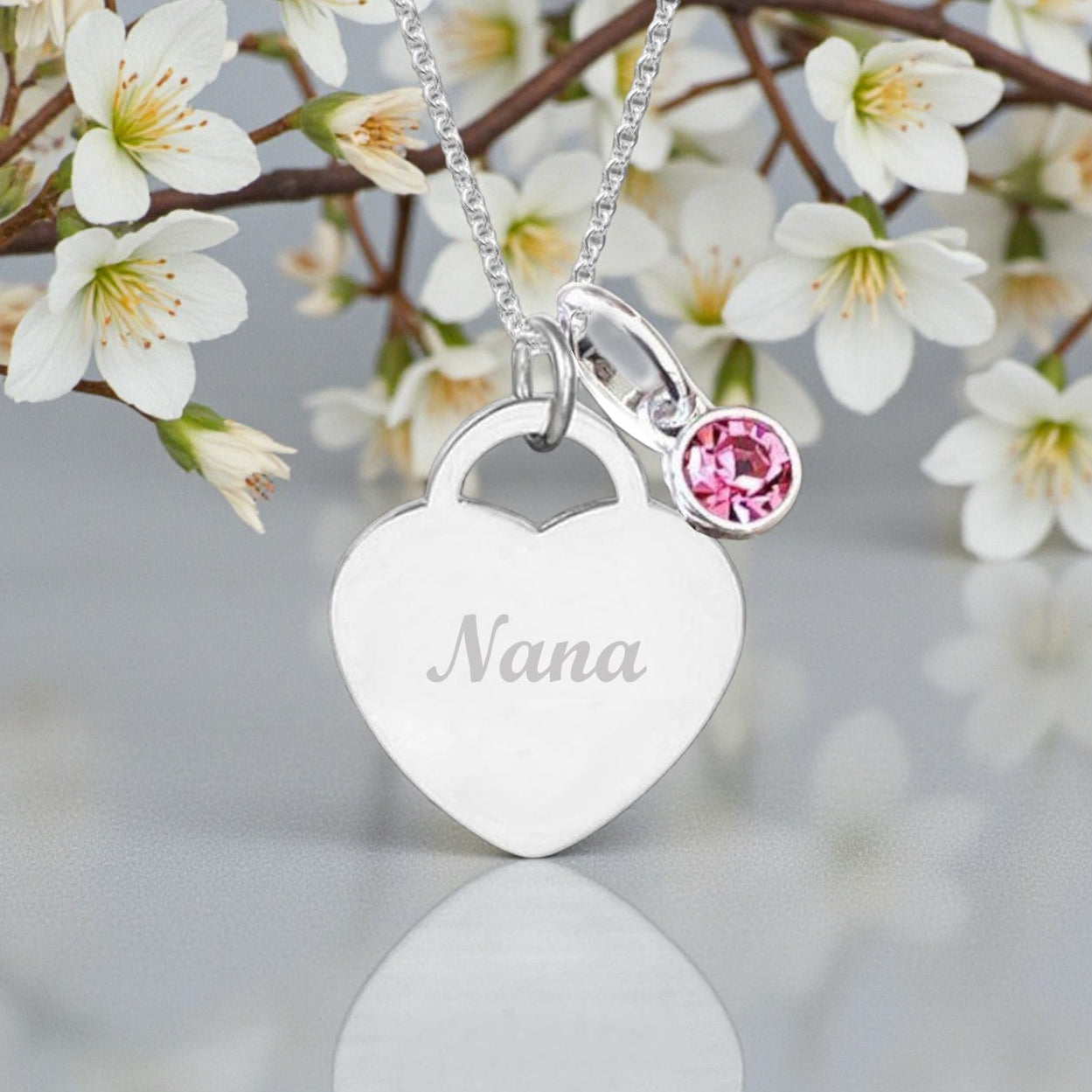 Nana Engraved Necklace with Birthstone | Personalised Jewellery Gift