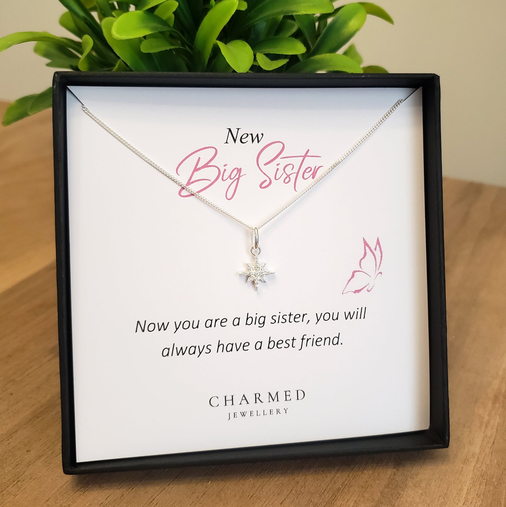 New Big Sister Gift – North Star CZ Necklace in Sterling Silver 925 | Personalised Jewellery Gift (Copy)