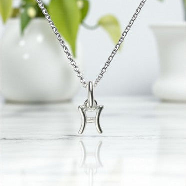 Pisces Zodiac Necklace in Sterling Silver 925 | February–March Star Sign Jewellery Gift