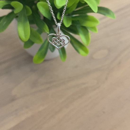 Infinity Knot Heart Necklace in Sterling Silver 925 | Personalised Jewellery Gift