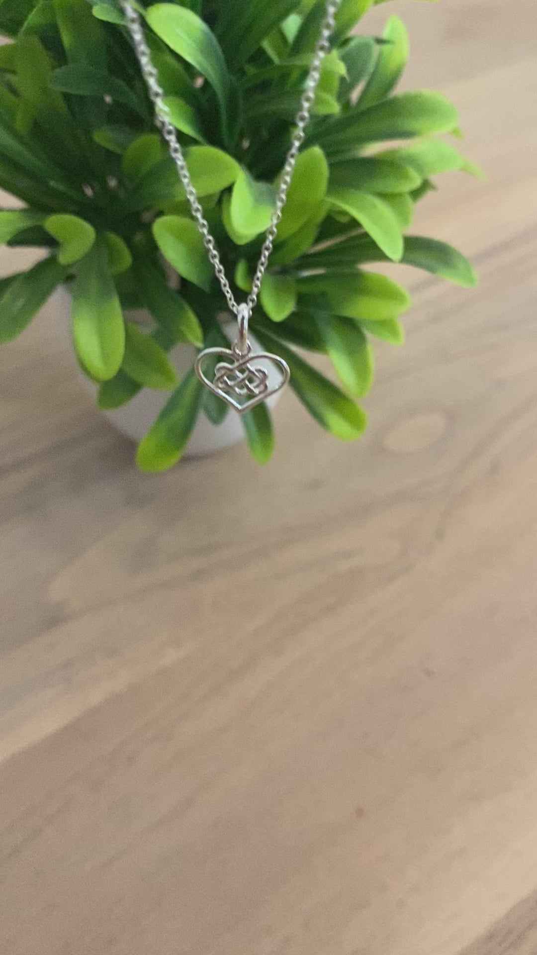 Infinity Knot Heart Necklace in Sterling Silver 925 | Personalised Jewellery Gift