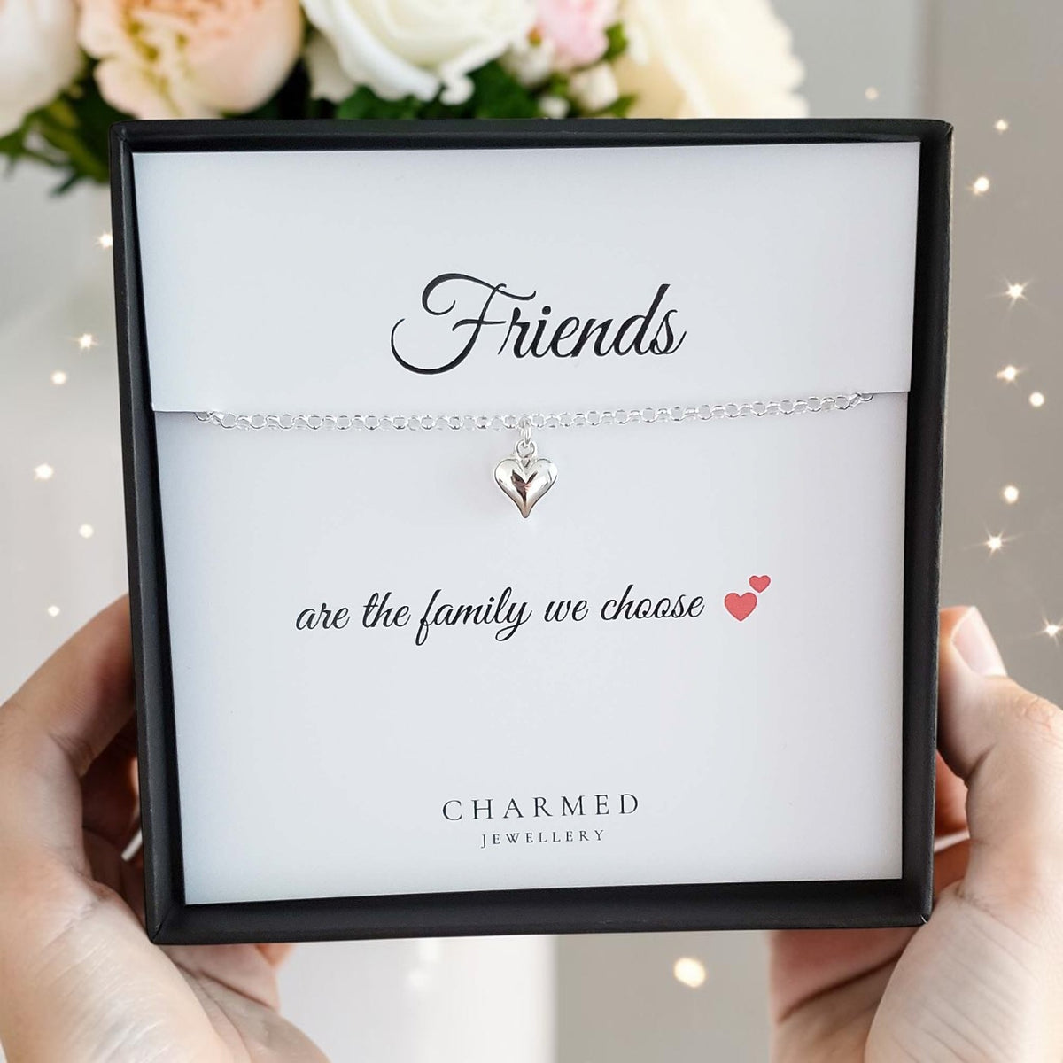 Best Friend Puffy Heart Bracelet in Sterling Silver 925 | Personalised Jewellery Gift