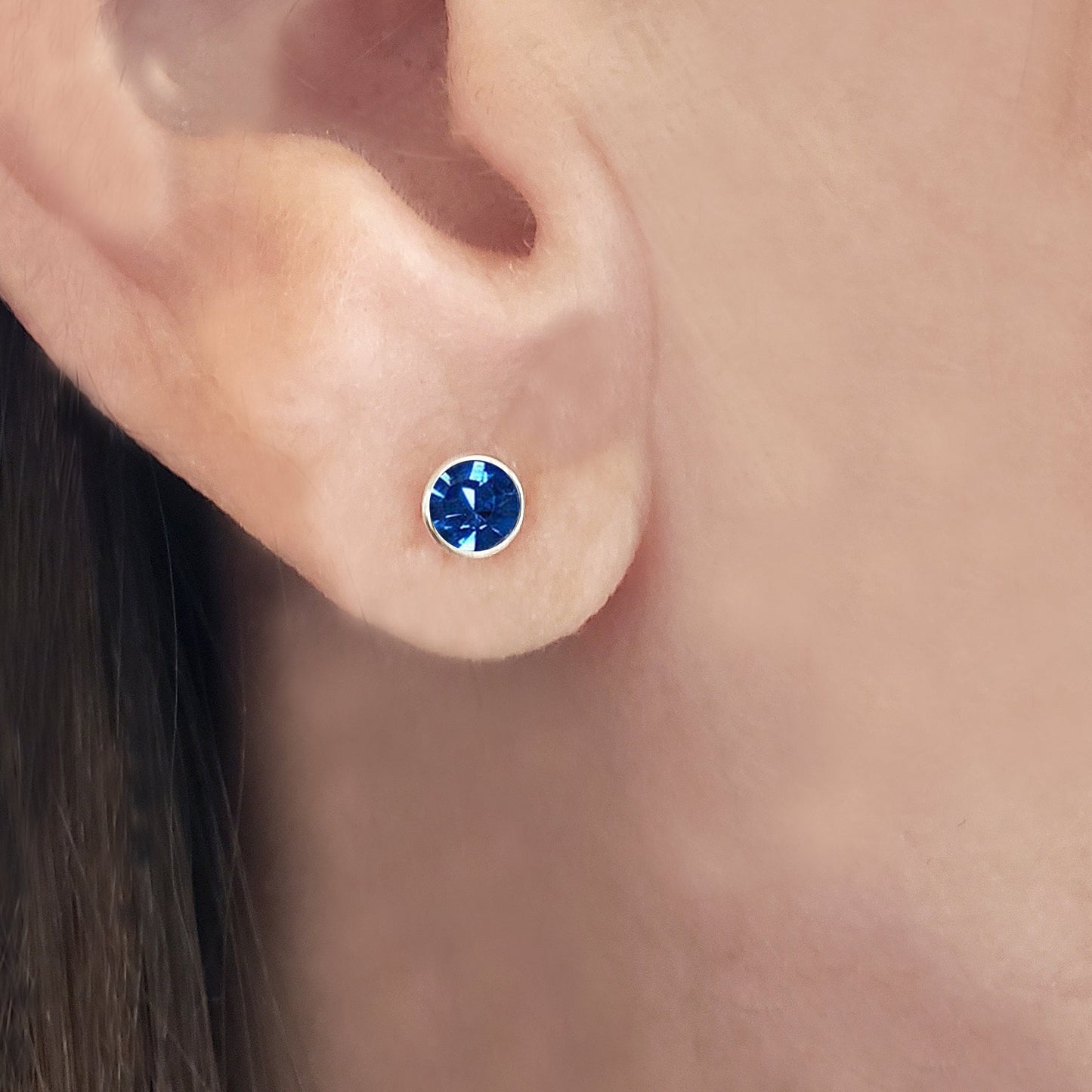 birthstone stud earrings sterling silver