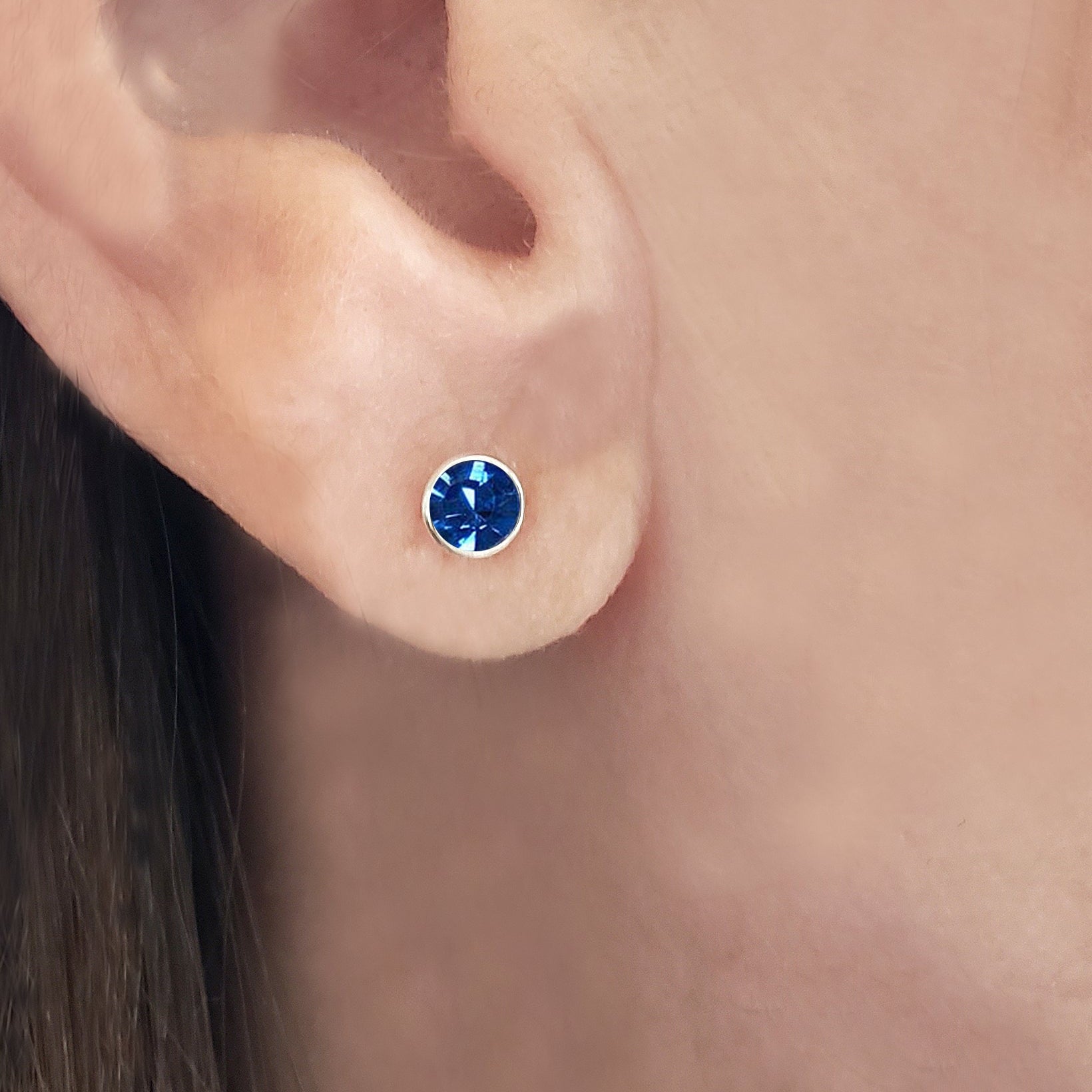 birthstone stud earrings sterling silver