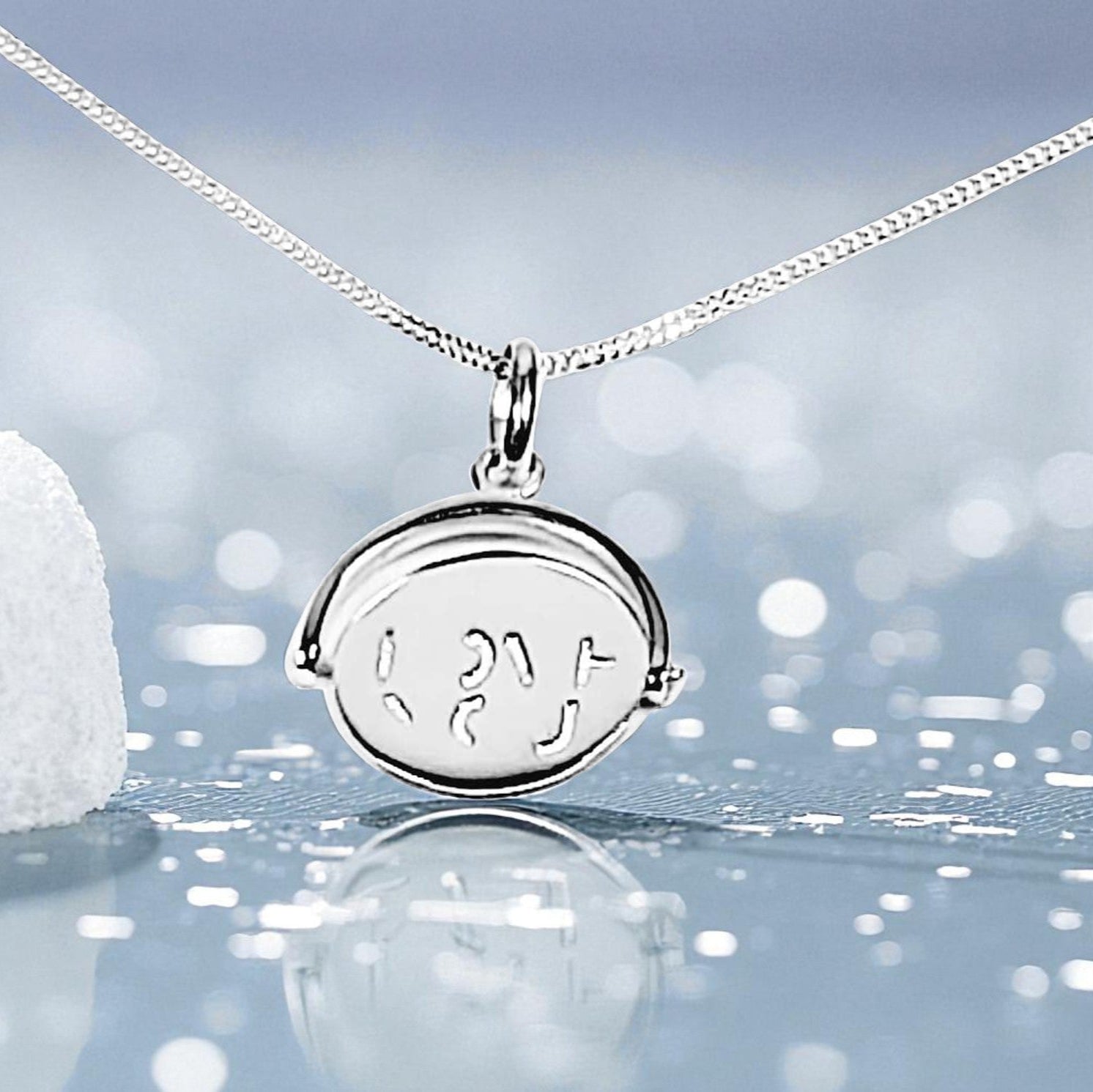 I Love You Spinner Hidden Message Necklace 925 Silver