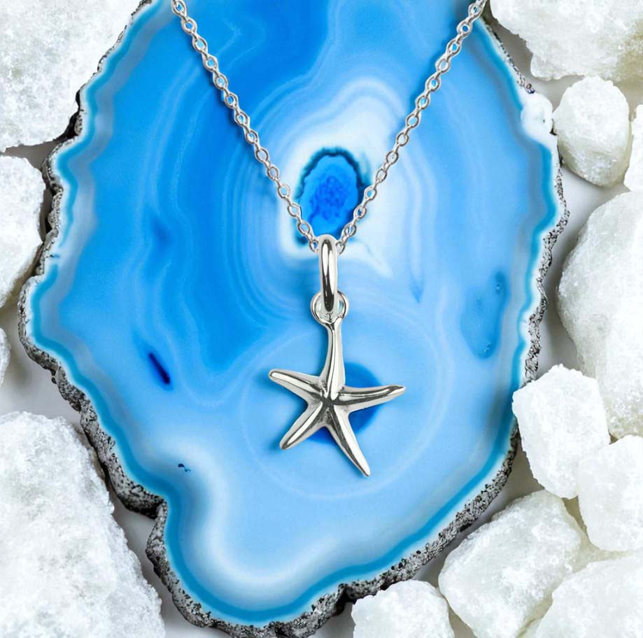 A Charmed Starfish Necklace in Sterling Silver 925 | Personalised Jewellery Gift
