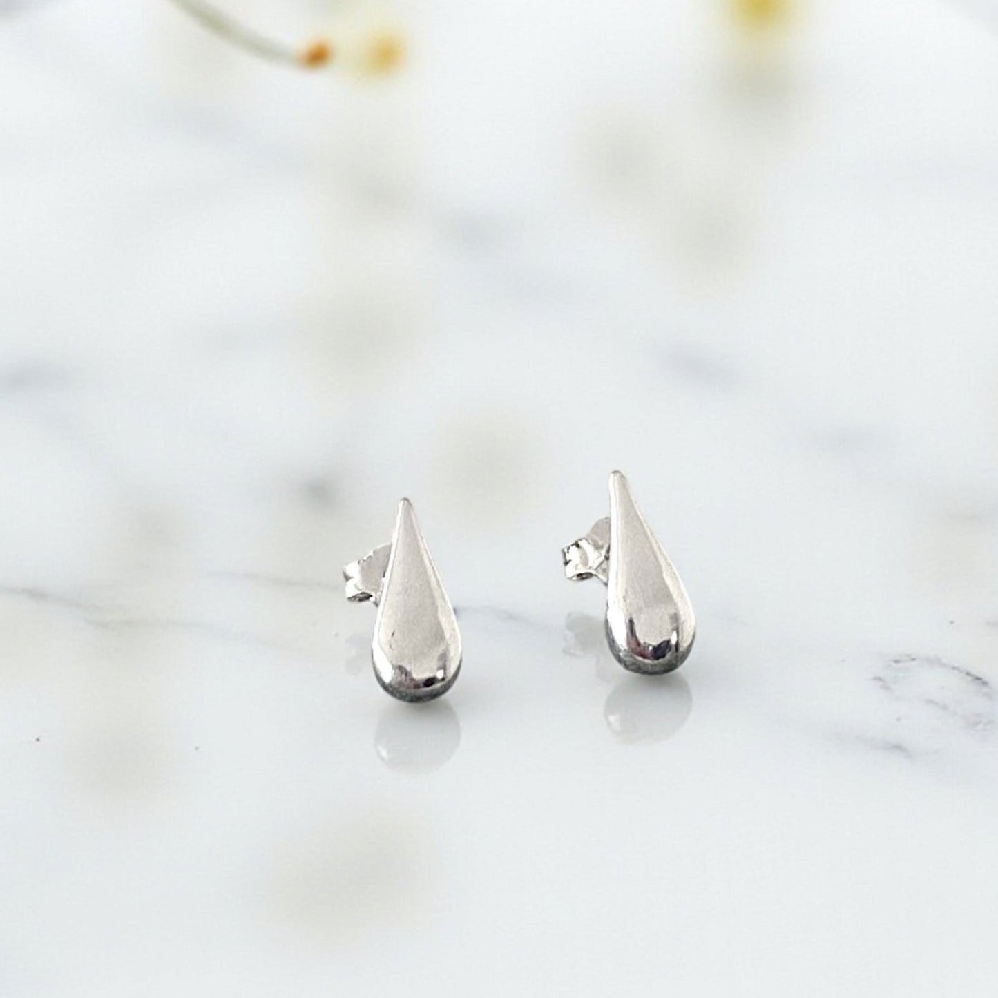 Teardrop Stud Earrings | Sterling Silver 925 | Elegant Jewellery Gift