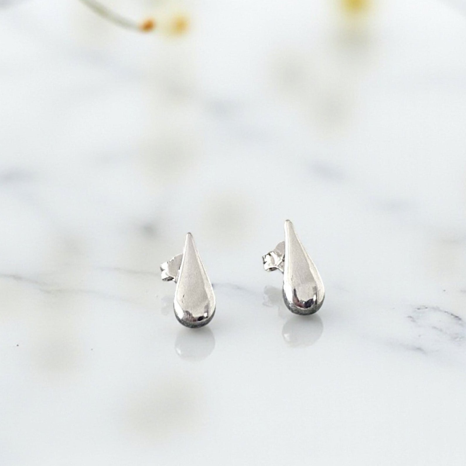 Teardrop Stud Earrings | Sterling Silver 925 | Elegant Jewellery Gift