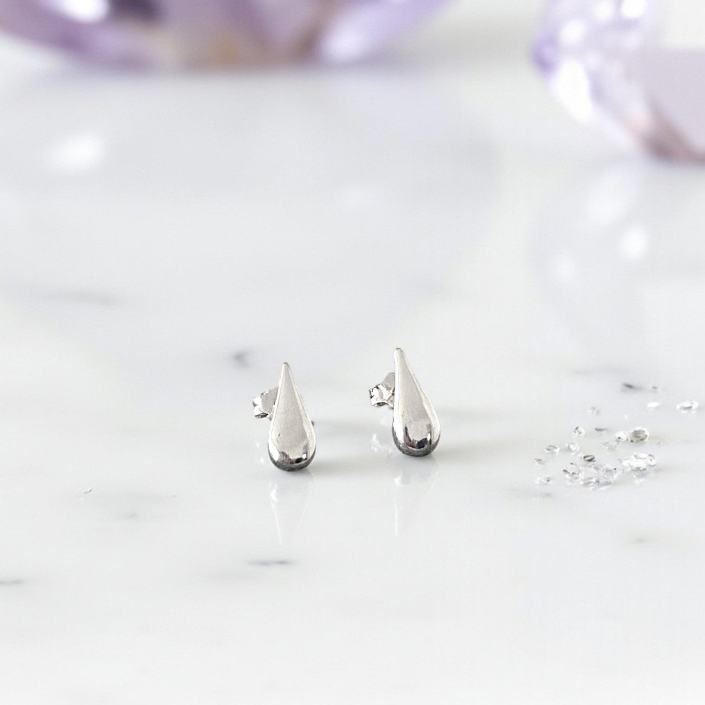 Teardrop Stud Earrings | Sterling Silver 925 | Elegant Jewellery Gift