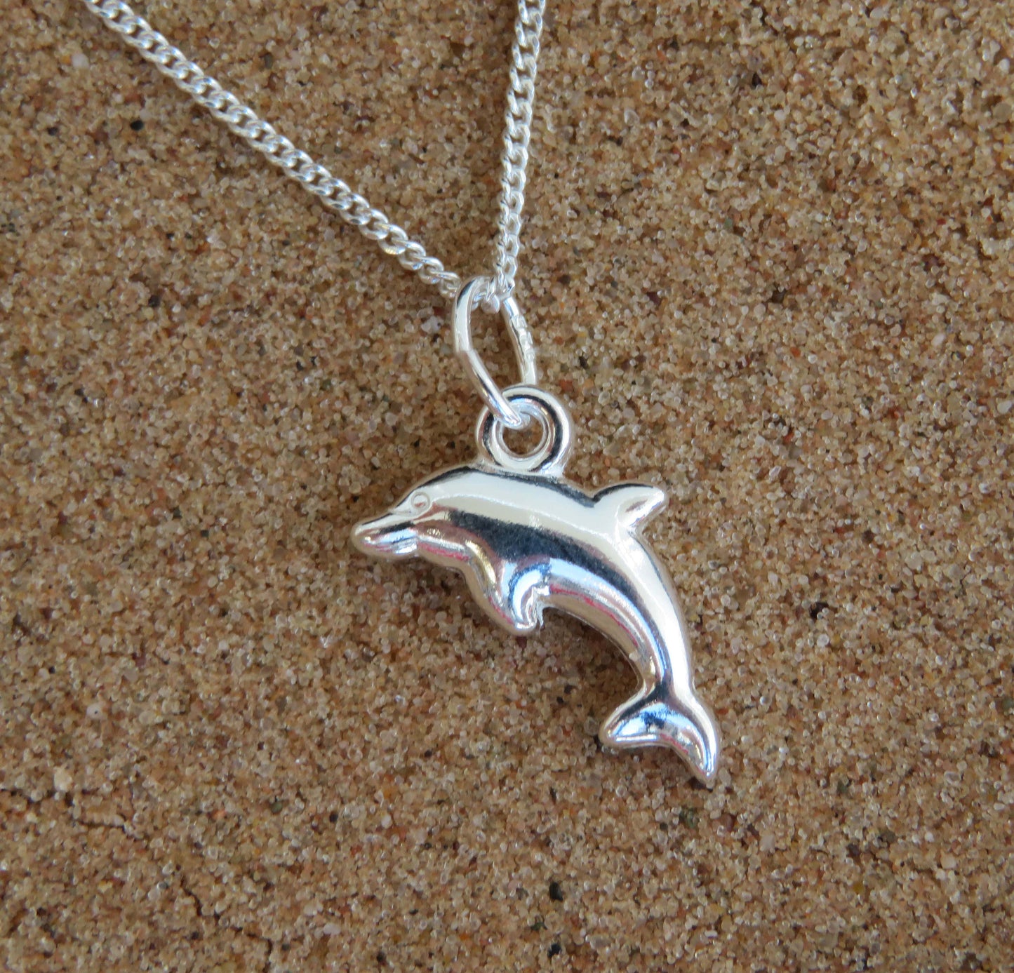 Dolphin Necklace with Swarovski Crystal Birthstone in Sterling Silver 925