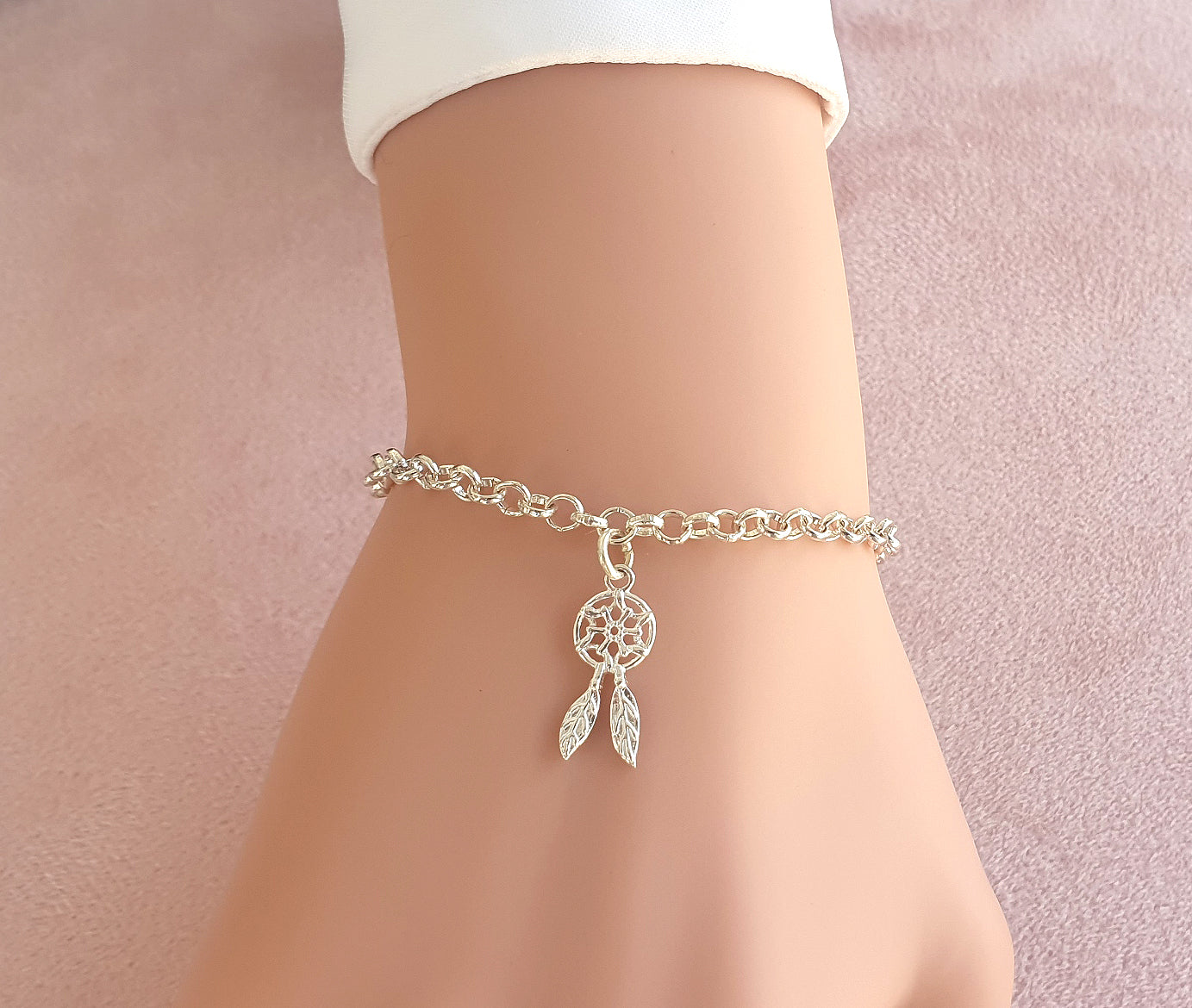 Charmed Dreamcatcher Link Bracelet, Adjustable for Women and Girl's
