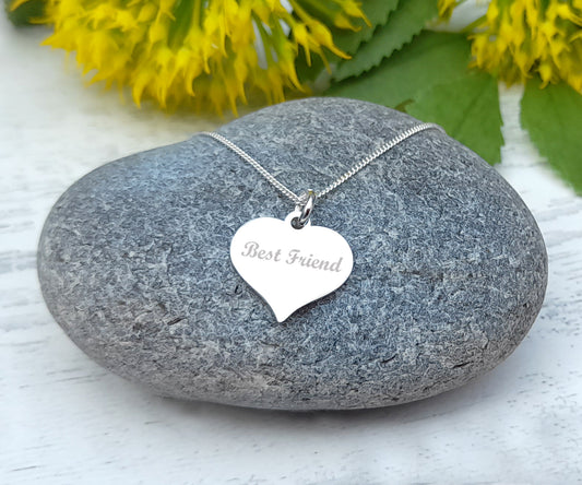 Best Friend Engraved Personalised Necklace in 925 Sterling Silver