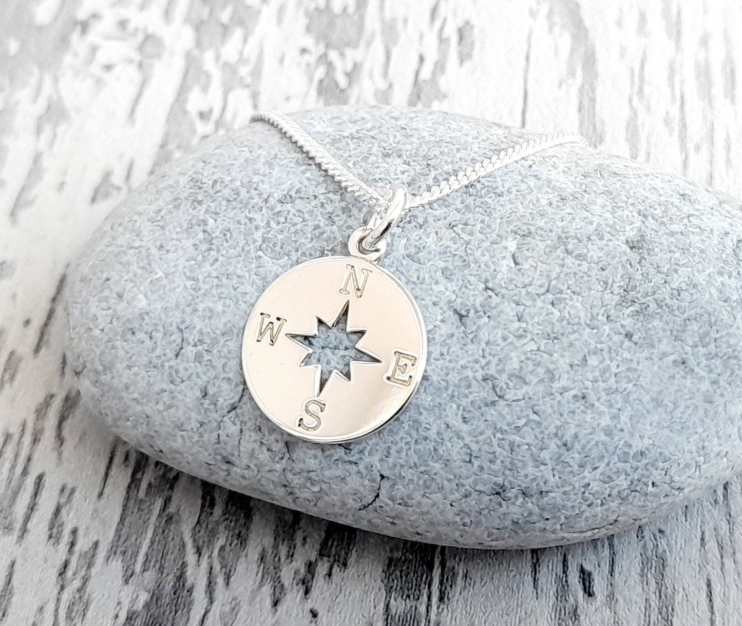 Graduation Compass Necklace in Sterling Silver 925, Personalised Gift