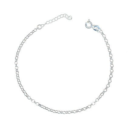 Personalised Engraved Name Link Bracelet 925 Sterling Silver with Stainless Steel Heart Charm