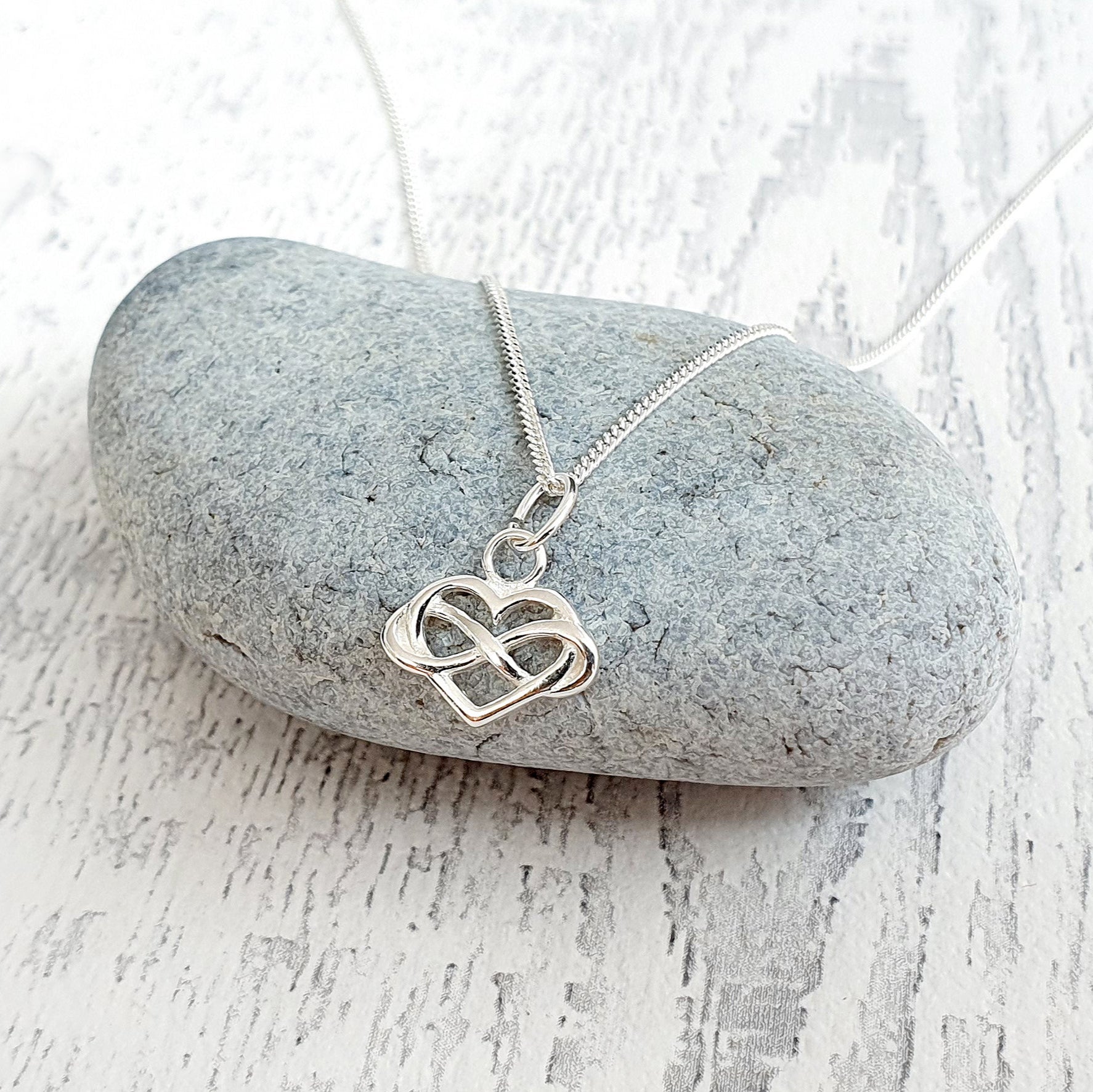 Infinity heart necklace sterling silver 925